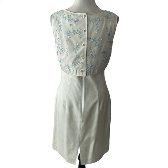Kay Unger Evening Mid-90's Vintage Beaded Light Blue Cocktail Dress Size… - Picture 4 of 8